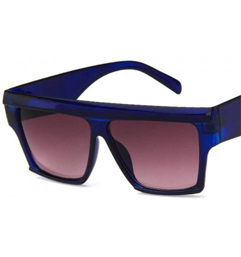 Oversized 2019 Luxury Classic Square Sunglasses Women Brand Designer Sun DoubleGray - Bluegray - CC18Y3N04LS $7.17
