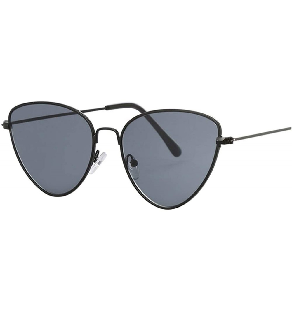 Sport Vintage Cat Eye Sunglasses Women Brand Designer Mirror Sun Glasses For Female Shades UV400 - Black Gray - CW18W7882S2 $...