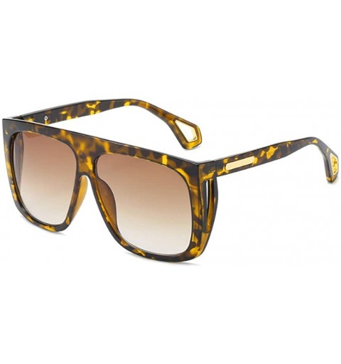 Goggle Sunglasses Classic Lady Retro UV400 Leisure Travel Sunglasses - Leopard Frame Brown Lens - CG18YGDI558 $55.48