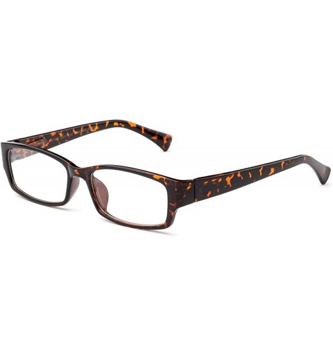 Square "Muir" Slim Squared Spring Hinges Fashion Clear Lens Glasses - Tortoise - C112HLJ42Y9 $11.17