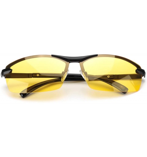 Rectangular Men's Night-Vision Glasses for Driving Anti Glare - Rainy Safe Night-Driving Glasses Polarized - C918AWKHSE6 $16.85