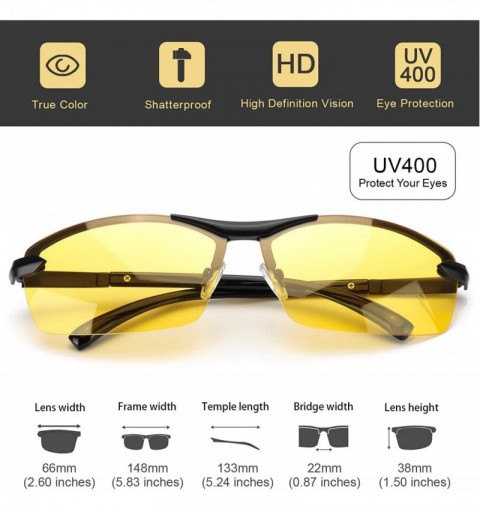 Rectangular Men's Night-Vision Glasses for Driving Anti Glare - Rainy Safe Night-Driving Glasses Polarized - C918AWKHSE6 $16.85