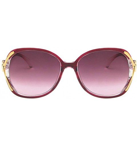 Oval Women Sunglasses Retro Bright Black Drive Holiday Oval Non-Polarized UV400 - Purple - C118RI0SG9N $16.76