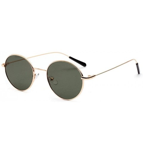 Round Borderless Round Retro Unisex Metallic Pop Marine Brand Designer Sunglasses - Dark Green - C618XGN53E9 $13.55