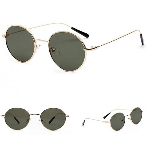Round Borderless Round Retro Unisex Metallic Pop Marine Brand Designer Sunglasses - Dark Green - C618XGN53E9 $13.55