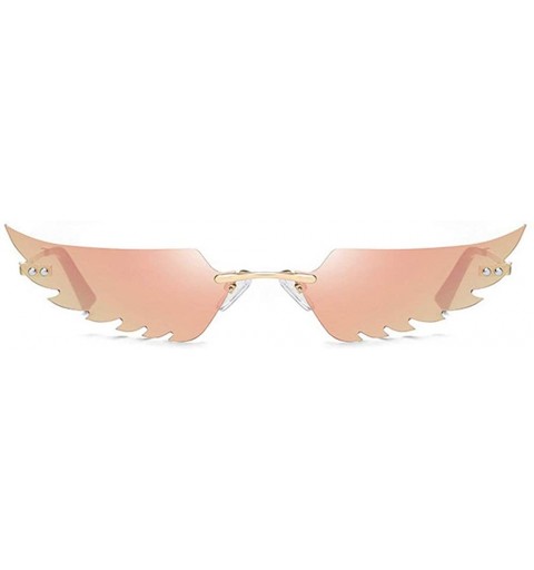 Rimless Rimless Sunglasses Vintage Fashion Eyeglasses - Pink - C5198KSC4O9 $15.36