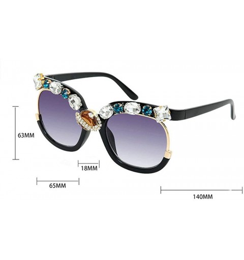 Oversized Luxury Diamond Oversized Sunglasses Women Vintage Brand Half Frame Cat Sun Glasses Men Female Lady Shades Glasses -...
