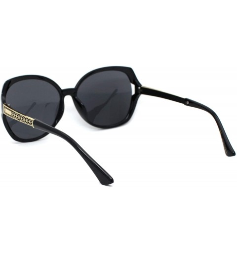 Rectangular Womens Classic 90s Exposed Lens Butterfly Plastic Sunglasses - All Black - CG18WS3ICR4 $14.01