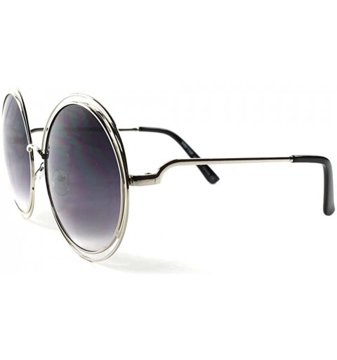 Oversized Gradient Lens Vintage Retro Fashion Stylish Round Oversized Womens Sunglasses - C218O7QAI8D $13.41