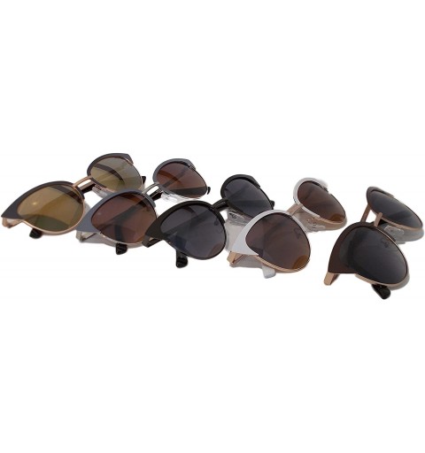 Round Women cat eye fashion sunglasses - Gold - CY1884XHRKQ $13.57