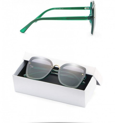 Square Big box Sunglasses for Women Composite Resin Frame Sun Glasses UV Prevent C66067 - Green - CI197KQQDND $8.29