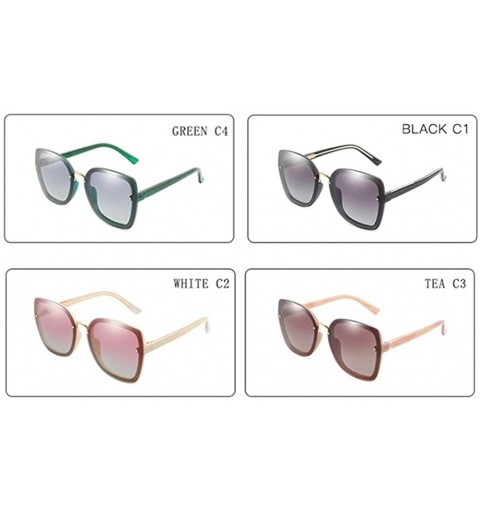 Square Big box Sunglasses for Women Composite Resin Frame Sun Glasses UV Prevent C66067 - Green - CI197KQQDND $8.29