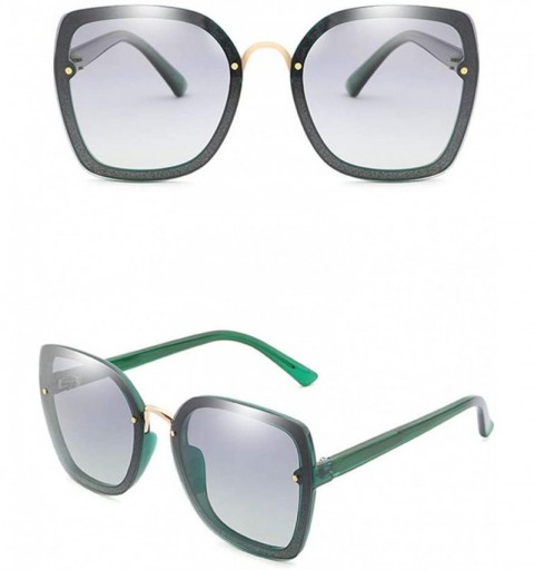 Square Big box Sunglasses for Women Composite Resin Frame Sun Glasses UV Prevent C66067 - Green - CI197KQQDND $8.29