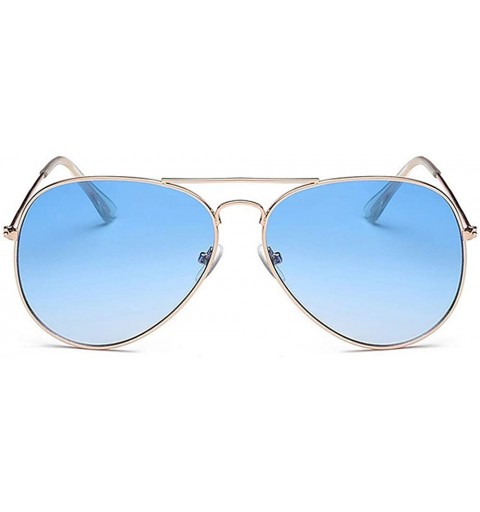 Aviator Lightweight Grandient Classic Aviator Style Metal Frame Sunglasses WITH CASE Colored Lens 58mm - Blue - C318UYAO4X7 $...