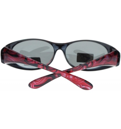 Round Womens Glare Blocking Polarized Lens 60mm Fit Over Oval Sunglasses - Red - CR11QLSGSVH $11.19
