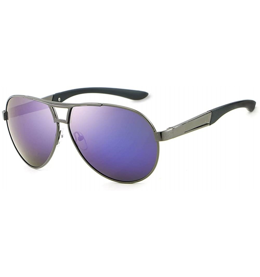 Aviator Military Style Aviator Sunglasses for Adult Men Fashion UV 400 Sunglass - Gray Blue - C318GM6WIN8 $17.40