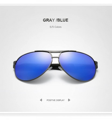 Aviator Military Style Aviator Sunglasses for Adult Men Fashion UV 400 Sunglass - Gray Blue - C318GM6WIN8 $17.40