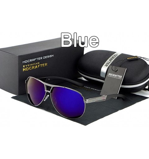 Aviator Military Style Aviator Sunglasses for Adult Men Fashion UV 400 Sunglass - Gray Blue - C318GM6WIN8 $17.40