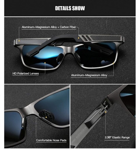 Rectangular Polarized Aluminum Sunglasses For Men Women Unisex Vintage Sun Glasses p10030 - Orange - CS18WNOK8GT $15.89