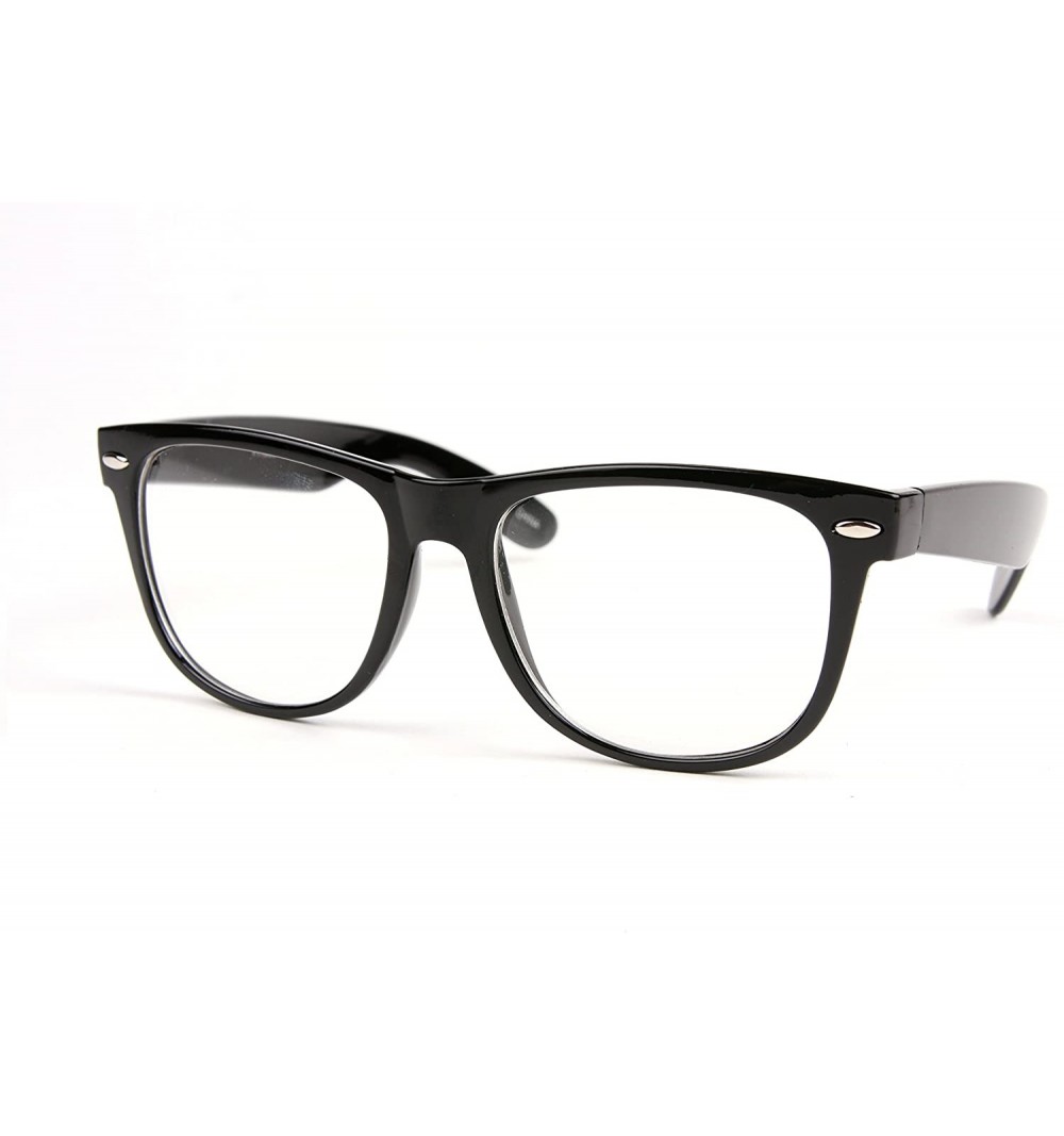 Wayfarer Clear Lens Fashion Wayfarer Vintage Retro Style Glasses P715CL (Mid-Small Size) - Black - CX11MCH4GGZ $11.84