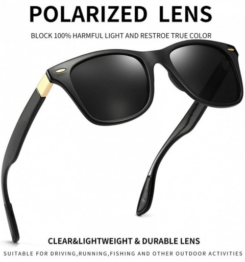 Wayfarer Polarized Sunglasses For Men Women Retro TR90 Frame Square Shades Vintage BRAND DESIGNER Classic Sun Glasses - CV17Y...