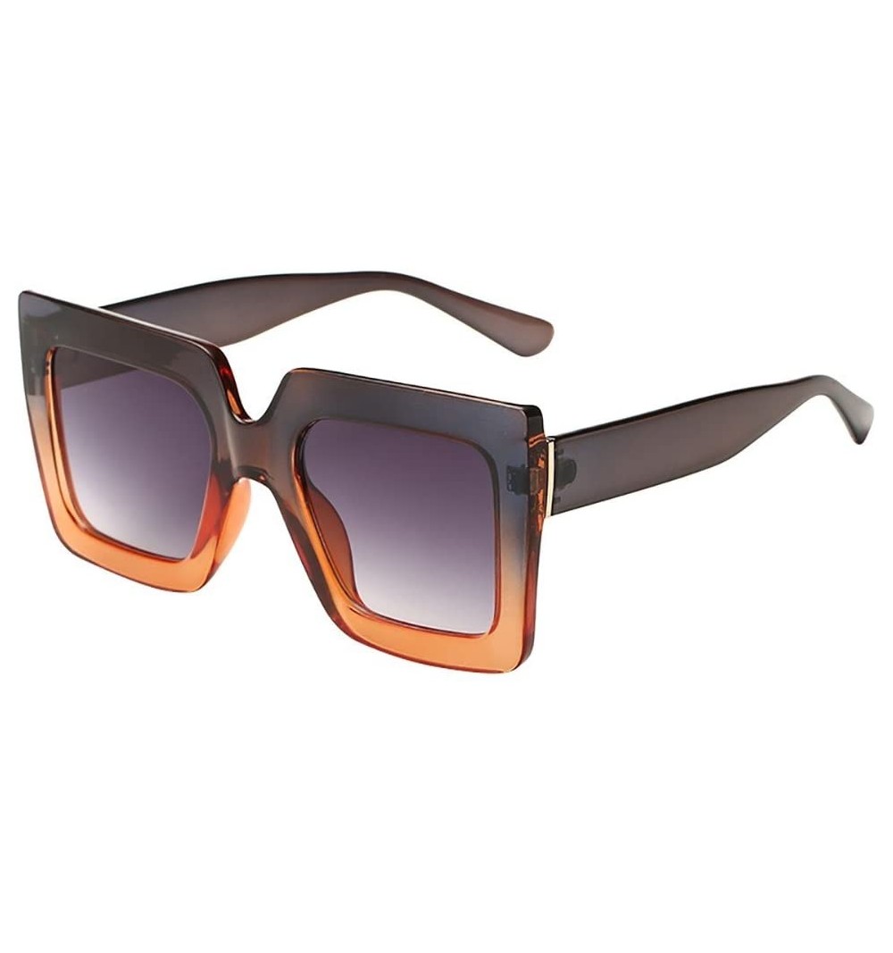 Square Oversized Square Sunglasses Fashion - A - CW190HZAO5O $6.37