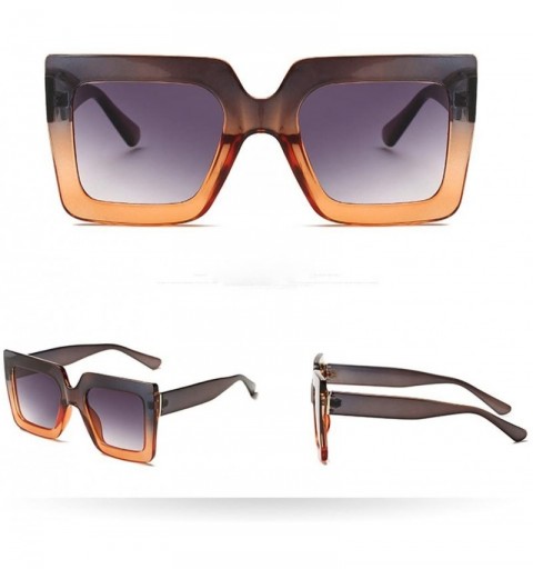 Square Oversized Square Sunglasses Fashion - A - CW190HZAO5O $6.37