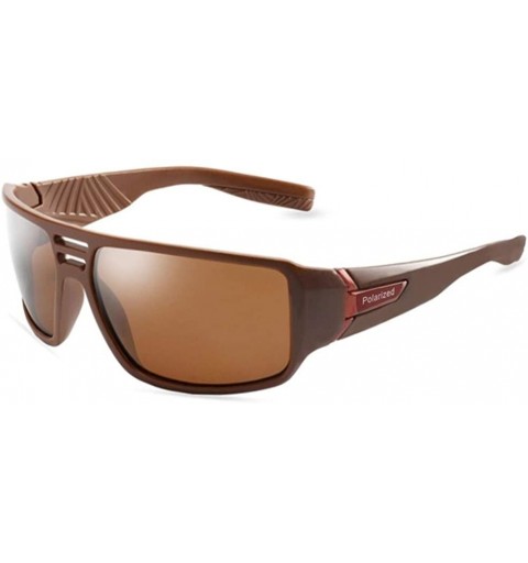 Square Polarized Sunglasses Traveling Driving Fashion - Brown Brown - CP199QD406O $8.32