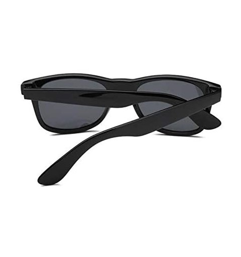 Square New Cat Eye Polarized Sunglasses Men Women Fashion Square Design Vintage Shades - Matt Black/Silver - CW1987LG7QS $9.30