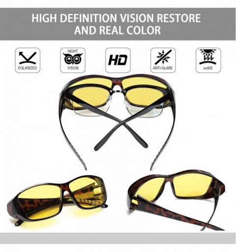 Aviator Glasses Prescription Polarized Driving - A4 Tortoise Wrap Around Night-vision Glasses - CD18AODNG3R $20.09