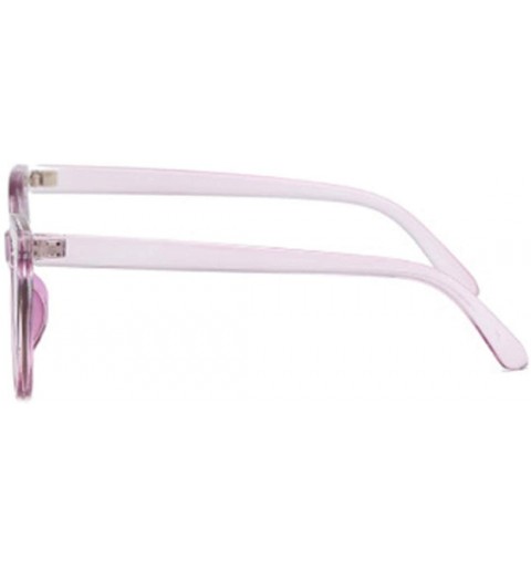 Square Unisex Vintage Translucent Tint Cat Eye Plastic Lenses Sunglasses - Purple - CQ18NELKDZS $11.06