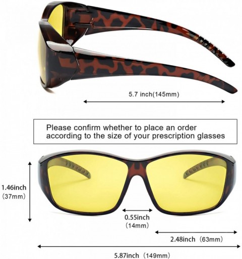 Aviator Glasses Prescription Polarized Driving - A4 Tortoise Wrap Around Night-vision Glasses - CD18AODNG3R $20.09