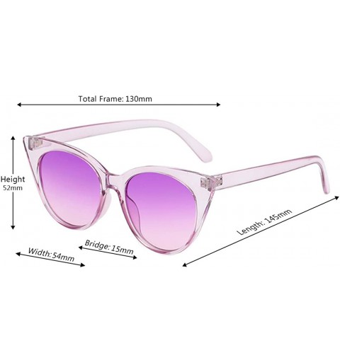 Square Unisex Vintage Translucent Tint Cat Eye Plastic Lenses Sunglasses - Purple - CQ18NELKDZS $11.06