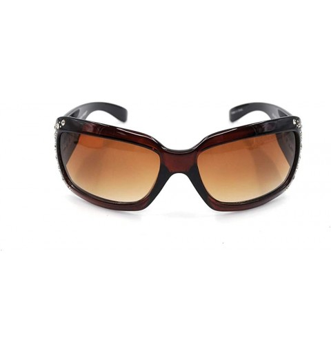 Wayfarer Wayfarer Rhinestone Sunglasses For Women Western UV 400 Protection Shades With Bling - Black-scroll - CC19CDTLYXI $2...