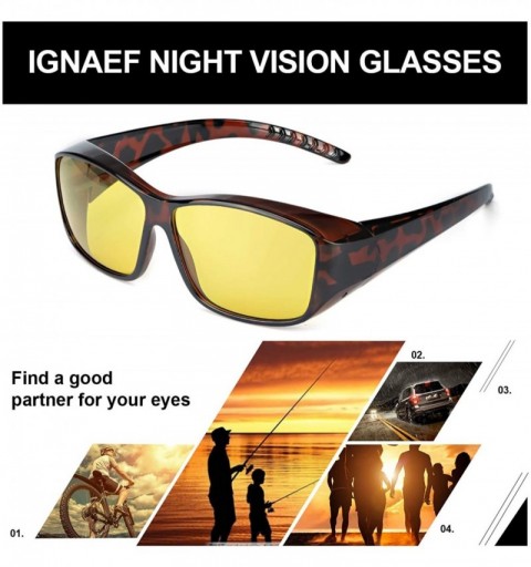 Aviator Glasses Prescription Polarized Driving - A4 Tortoise Wrap Around Night-vision Glasses - CD18AODNG3R $20.09