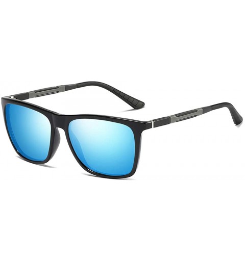 Oversized Unisex Square Polarized Sunglasses Stylish Aluminum Driving Sun Glasses - Blue - CM18YG5RC6N $18.83