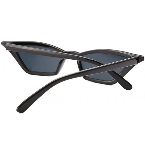 Oversized Retro Cateye Sunglasses for Women UV Protection Fashion Clout Goggles - D-black - CS18DAASTKN $14.73