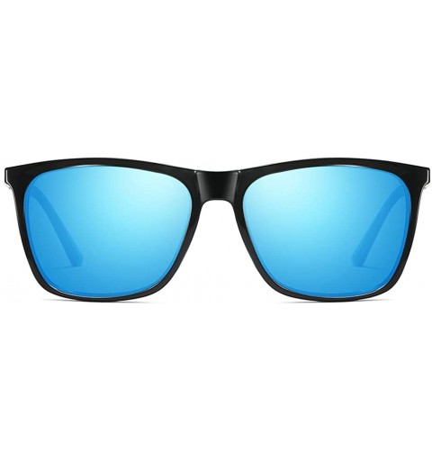 Oversized Unisex Square Polarized Sunglasses Stylish Aluminum Driving Sun Glasses - Blue - CM18YG5RC6N $18.83