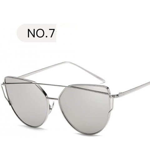 Oversized New Fashion Cat Eye Sunglasses Women Luxury Brand Design Mirror Lens C17 - C7 - CI18YQU2WIZ $11.59