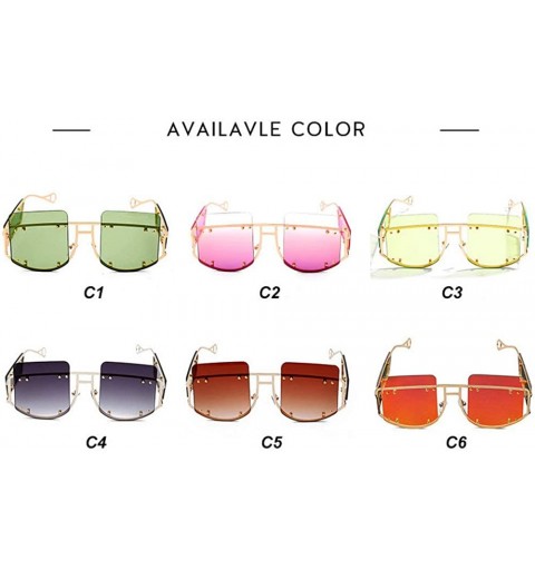 Oversized Fashion Mirror Sunglasses Oversized Glasses - Brown - CQ18Z6X8Q75 $12.57