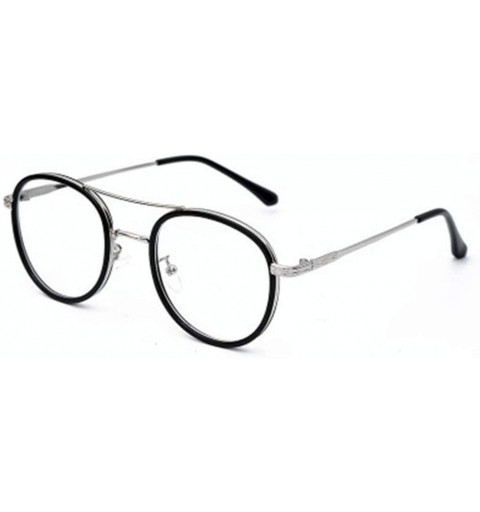 Sport Round Metal Full Frame Sunglasses Retro Literary Glasses Flat Mirror Frame - 5 - CY190R7U0RT $69.04