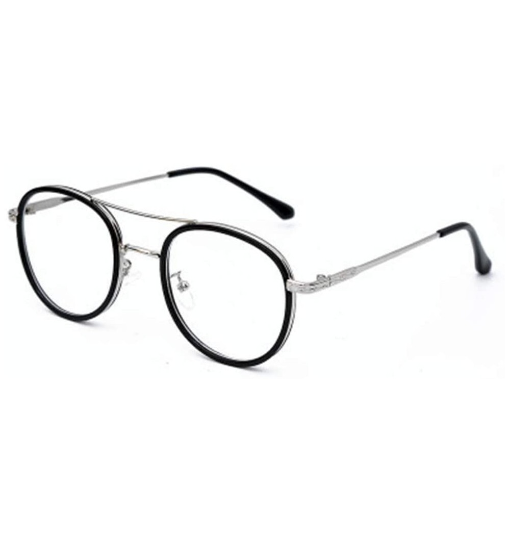 Sport Round Metal Full Frame Sunglasses Retro Literary Glasses Flat Mirror Frame - 5 - CY190R7U0RT $69.04