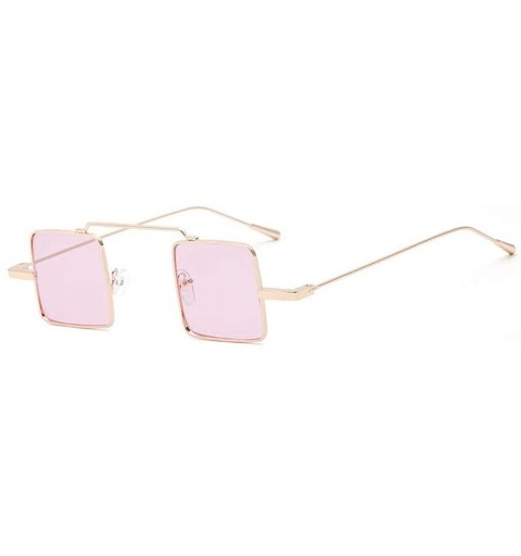 Square Retro Sunglasses HD Lenses with Case Square Alloy Durable Frame UV Protection Driving Cycling - Pink - CS18LD2S6WC $29.72