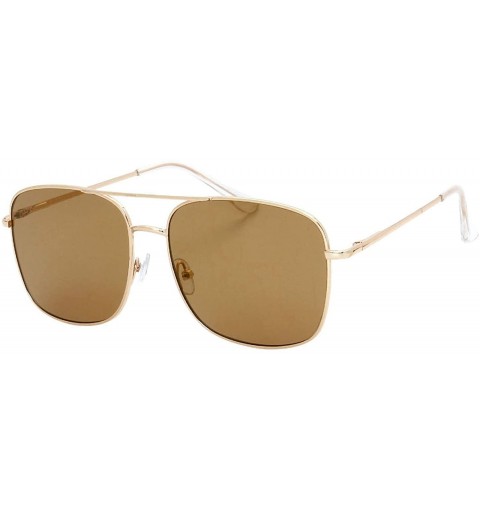 Aviator Vintage Stylish Boxed Frame Aviator Sunglasses Summer Edition - Brown - CY18U83A6TY $18.42