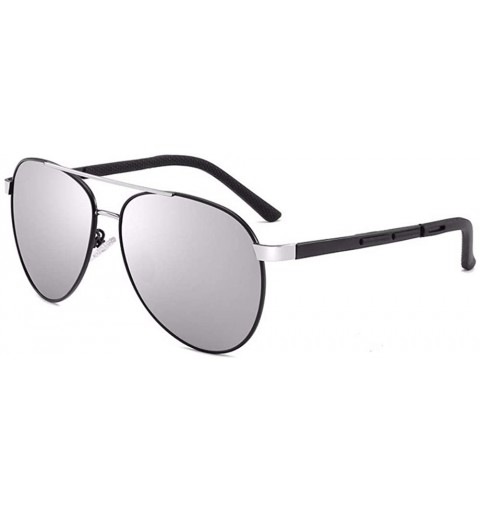 Aviator Men's Metal Large Frame Toad Lens Classic Polarizing Sunglasses for Driving Sunglasses - C - CN18QQ28MHZ $76.10