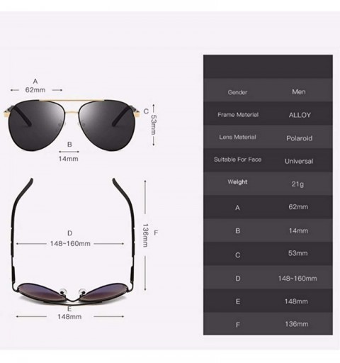 Aviator Men's Metal Large Frame Toad Lens Classic Polarizing Sunglasses for Driving Sunglasses - C - CN18QQ28MHZ $35.91