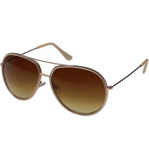 Aviator Women's IT 092 Rose Gold Sunglasses - C812L7LGHYP $109.70