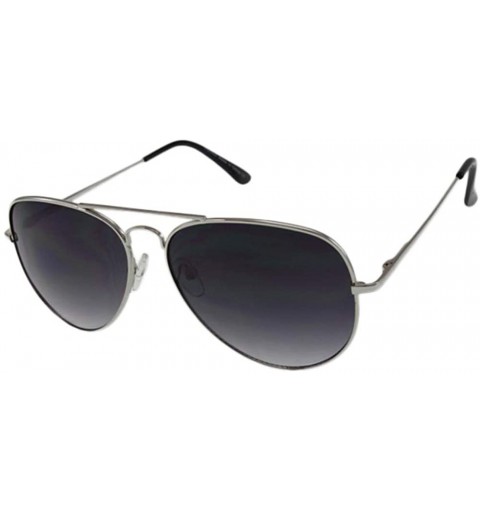 Aviator Wright - Classic Spring Temple Metal Aviator Sunglasses - Silversmoke - CS18RURS7CS $9.50