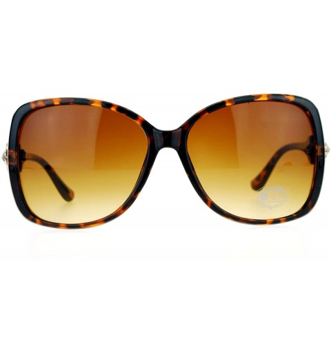 Butterfly Womens Large Broche Rhinestone Jewel Hinge Butterfly Sunglasses - Tortoise - C1124R36KTH $7.48