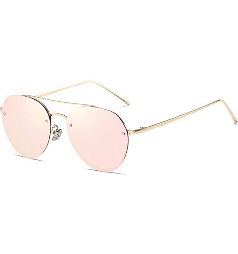 Rimless Polarized Sunglasses Women Men Driving Pink Sun Glasses Fashion Aviation Metal Frame Rimless Sunglasses - CI18RDTL0XI...
